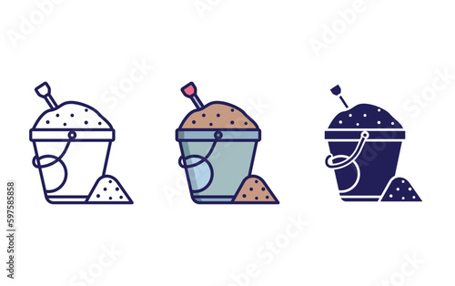 Sand bucket vector icon