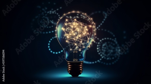 Innovation and idea symbol with light bulb shape. Generative ai