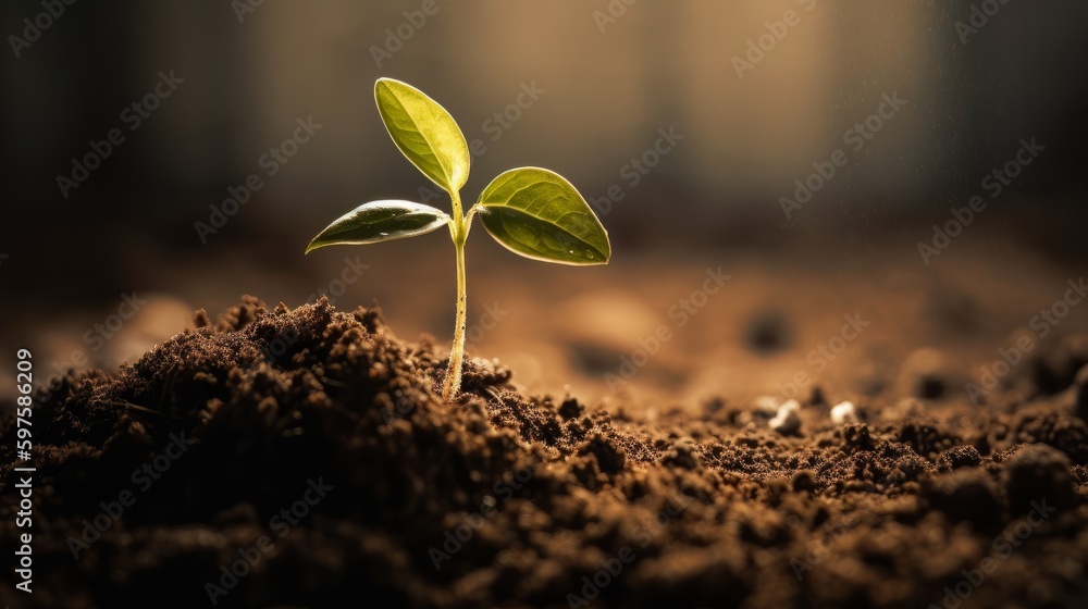 Growth Trees concept in the nature morning light and background Beautiful green. Generative ai Growth Trees concept in the nature morning light and background Beautiful green. Generative ai