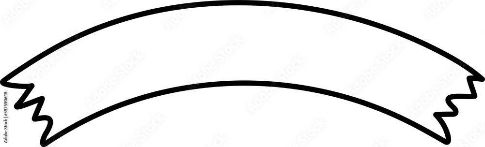 Flag, banner, ribbon Doodle style Black outline design element Line hand drawn illustration Flag, banner, ribbon Doodle style Black outline design element Line hand drawn illustration