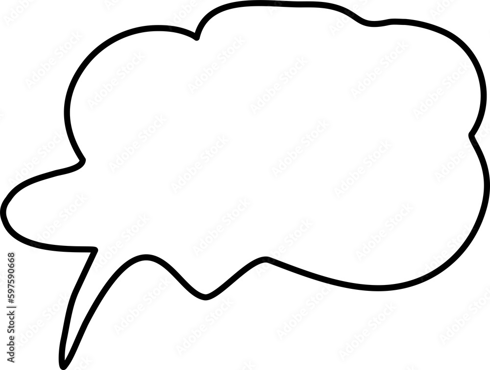 Speech bubble Doodle style Black outline design element Line hand drawn illustration Speech bubble Doodle style Black outline design element Line hand drawn illustration
