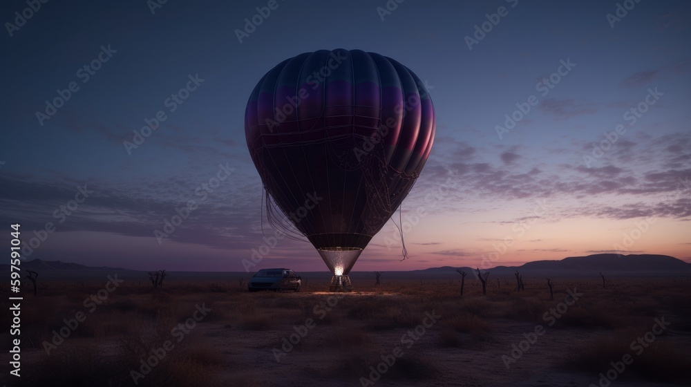 Experience the Majestic Beauty of a Cinematic Hot Air Balloon Flight at Dusk in a Hyper-Detailed Unreal Engine Landscape of Cappadocia, Generative AI