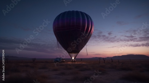 Experience the Majestic Beauty of a Cinematic Hot Air Balloon Flight at Dusk in a Hyper-Detailed Unreal Engine Landscape of Cappadocia, Generative AI © Georgy