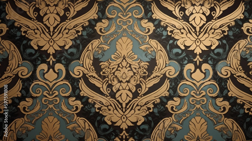 This damask ornament is a true work of art. It strikes the imagination with its beauty and sophistication. The ornament is made in a modern style, which gives it a special flavor. Generative AI