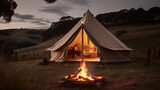Glamping - a luxurious and glamorous form of camping that offers comfortable accommodation in beautiful rural areas. It is a combination of glamour and camping, creating a unique e Generative AI