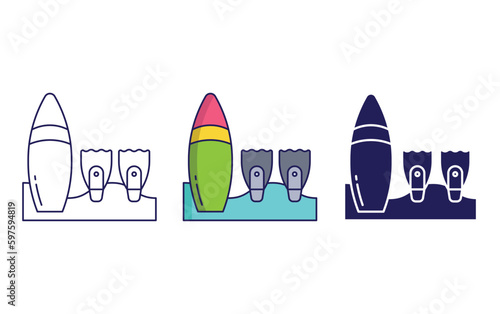 surfing gear vector icon