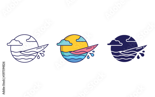 surfing vector icon