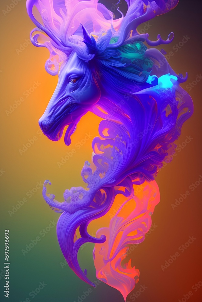 Obraz premium Spirit Animal, smoke, ghostly, intricately detailed - generative ai