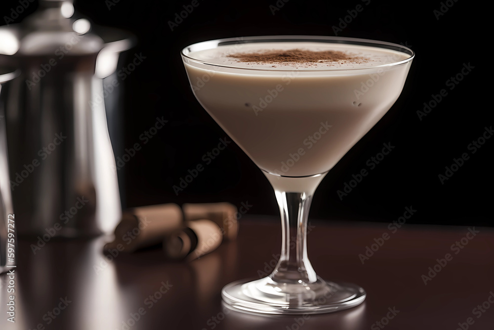 Brandy Alexander - Originated in the United States, made with brandy, crème de cacao, and cream (Generative AI) Brandy Alexander - Originated in the United States, made with brandy, crème de cacao, and cream (Generative AI)