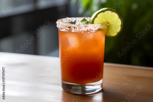 Michelada - Originated in Mexico, made with beer, lime juice, hot sauce, Worcestershire sauce, and salt (Generative AI)