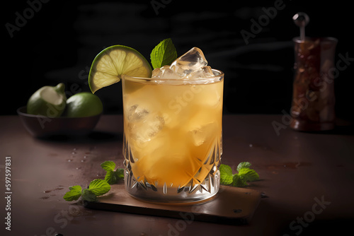 Old Cuban - Originated in the United States, made with rum, lime juice, mint leaves, sugar, and champagne (Generative AI)