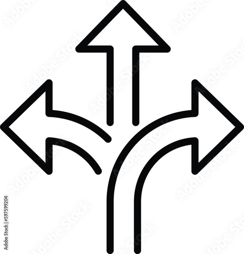 flexibility, three way direction icon