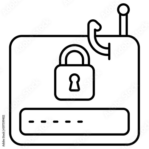 An editable design icon of password phishing