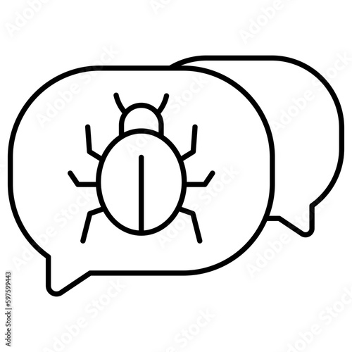 Conceptual flat design icon of infected chat