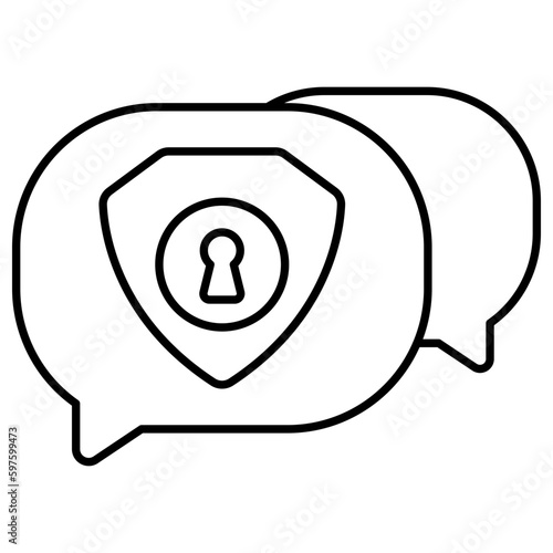 Conceptual flat design icon of encrypted message