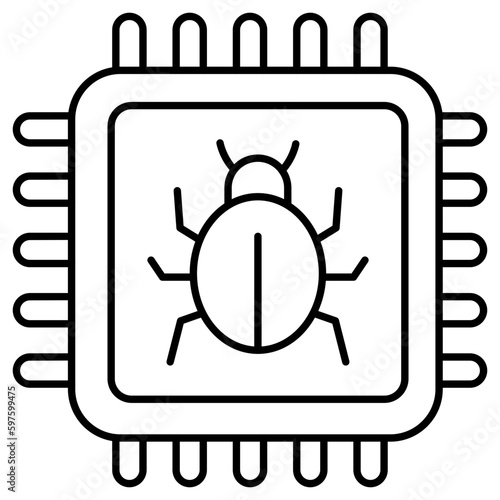 Perfect design icon of infected processor