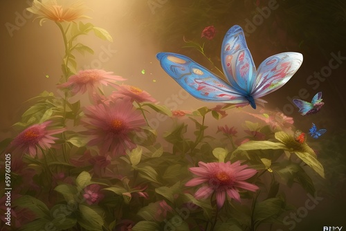 Whimsical Butterfly - generative ai © unalcreative