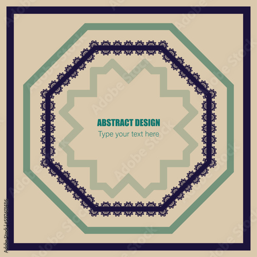 Template for your design with ornamental elements and motifs of Kazakh, Kyrgyz, Tatar national Asian decor for packing, banner, flyer and print design. Workpiece for your design.	