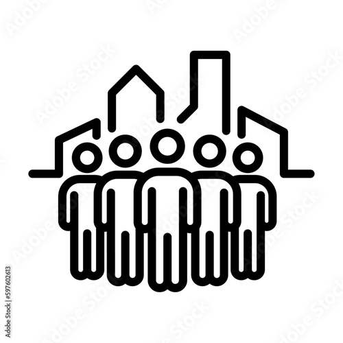 Icono de grupo empresarial. Equipo de trabajo de una empresa. Concepto de negocio. Ilustración vectorial