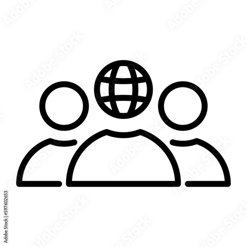 Icono de relaciones internacionales. Ilustración vectorial