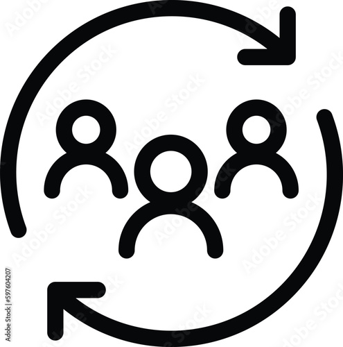 people with arrow icon teamwork team rotation icon