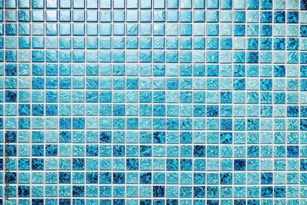 Fototapeta premium Tile wall background with colorful pieces, generative ai.