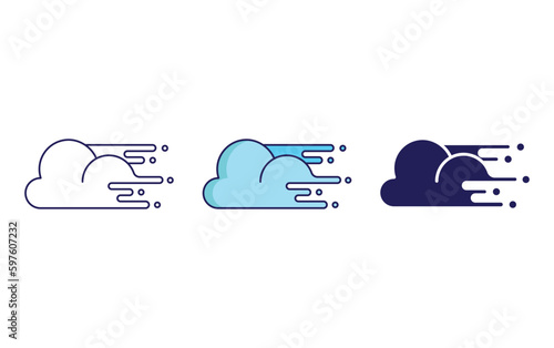 Moving cloud vector icon