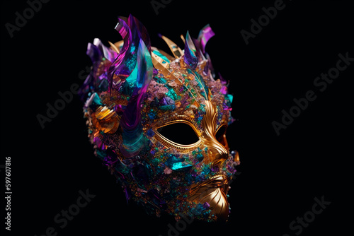 a crystal Mardi Gras Mask celebration vibe day time