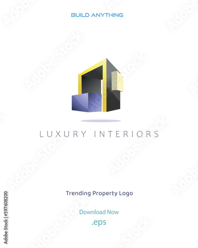 Industrial Structures - Residential Buildings - Commercial Buildings - Institutional  other Building logo. Vector illustration. Construction company unique logo.