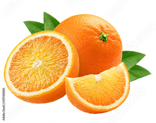Bilde på lerret Orange isolated on white background, full depth of field