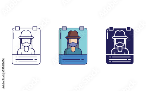 Wanted woman vector icon