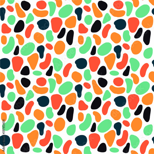 Abstract stones seamless pattern in flat style. Vector illustration