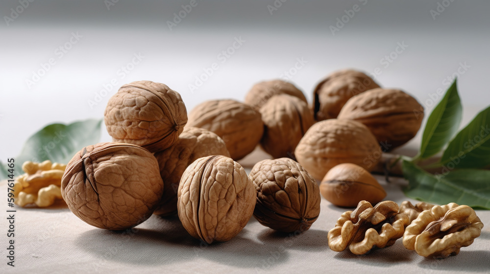 Walnuts Background - Generative ai Walnuts Background - Generative ai