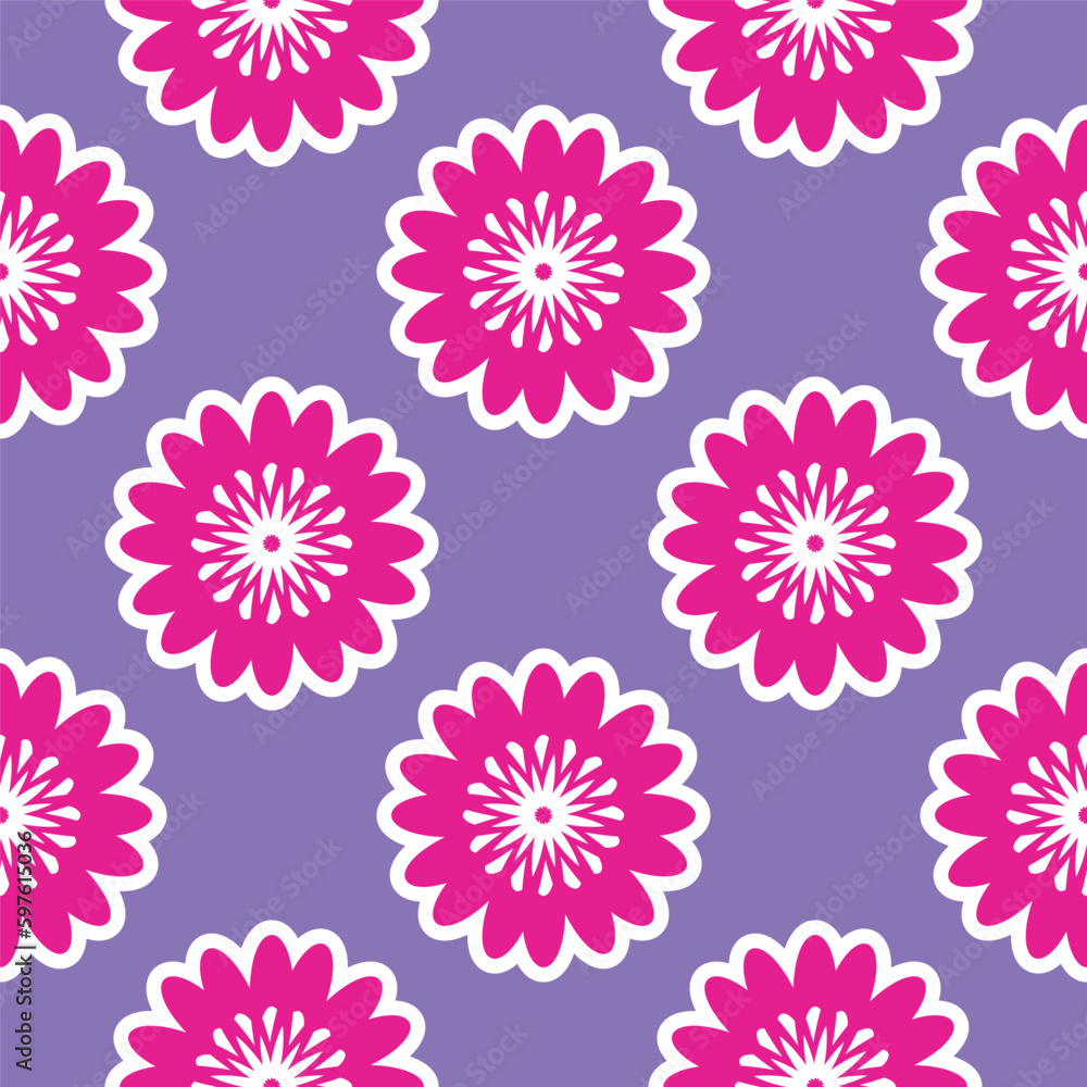 Vibrant Y2K floral pattern. Funny funky retro flowers background Generative AI Vibrant Y2K floral pattern. Funny funky retro flowers background Generative AI