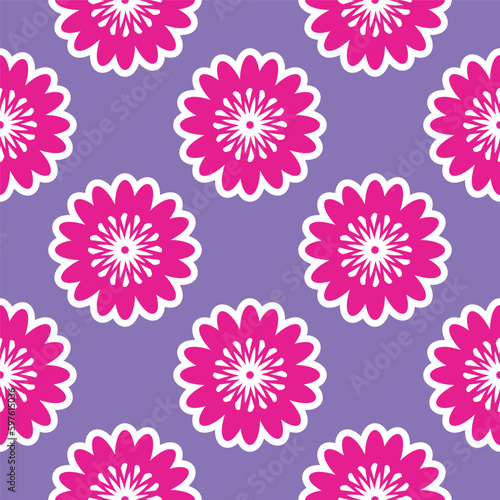 Vibrant Y2K floral pattern. Funny funky retro flowers background Generative AI