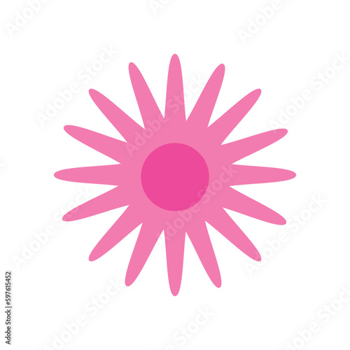 funny bright modern hippie flower vector illustration Generative AI