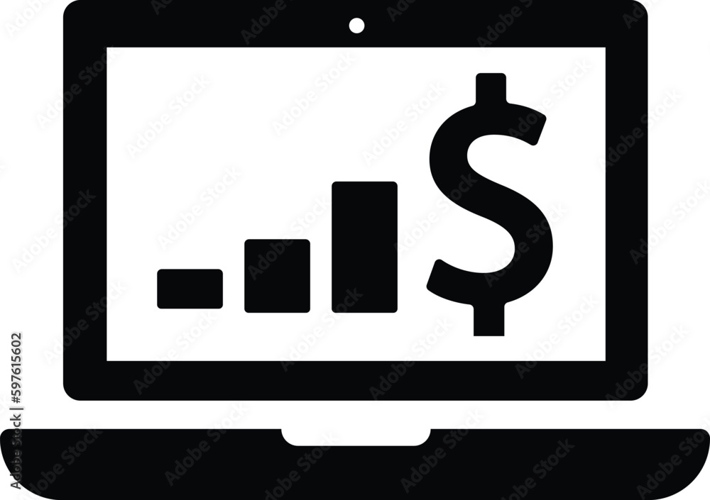 online data monitoring on business website icon online data monitoring on business website icon