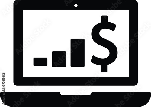 online data monitoring on business website icon