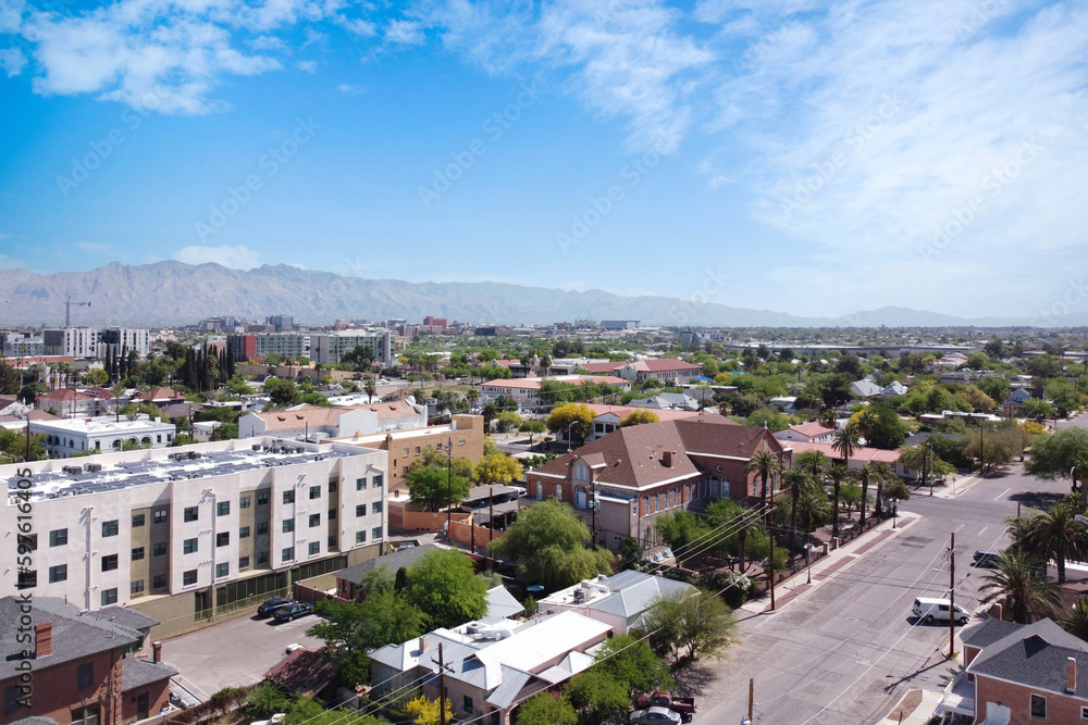 Aerial view of Tucson, Arizona USA