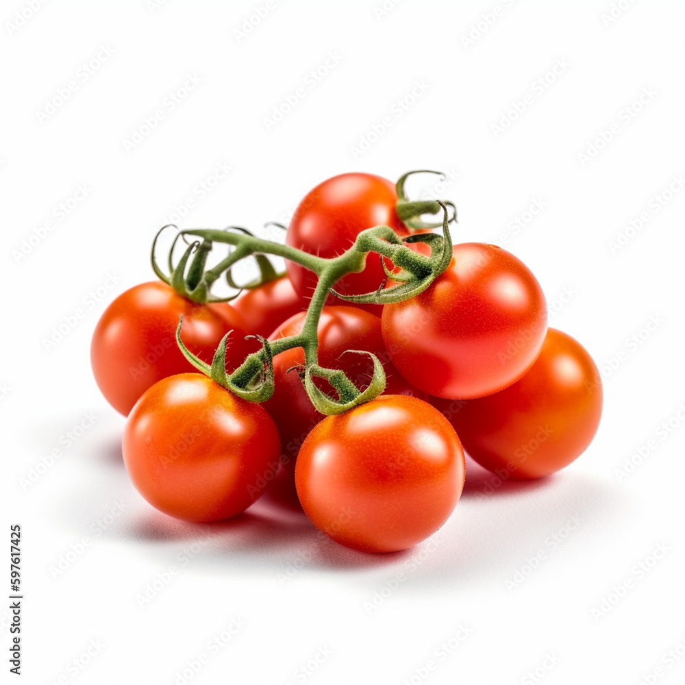 Large Red Cherry Tomatoes Isolated White Background Large Red Cherry Tomatoes Isolated White Background