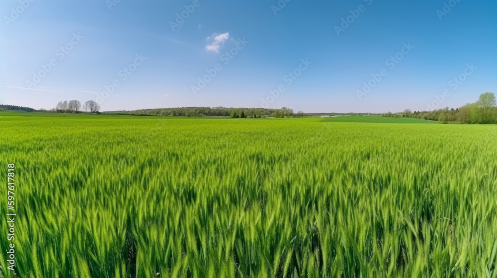 Juicy green field. Illustration AI Generative. Juicy green field. Illustration AI Generative.