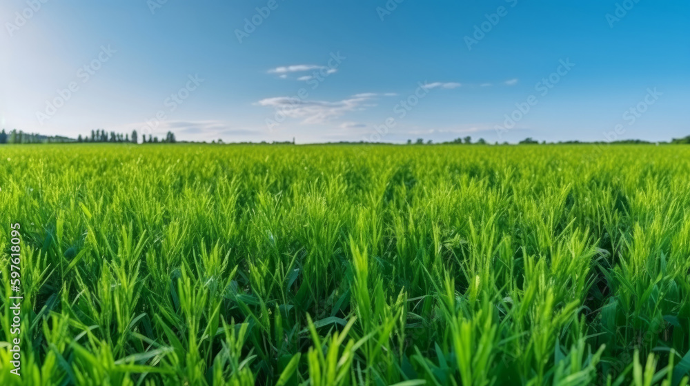 Juicy green field. Illustration AI Generative. Juicy green field. Illustration AI Generative.