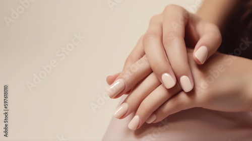 Beautiful nail manicure. Illustration AI Generative.