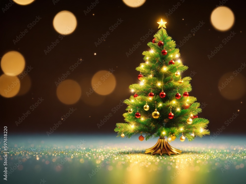 A miniature christmas tree created with generative ai