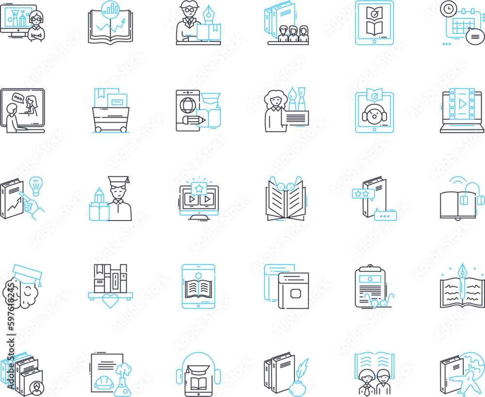 Web writing linear icons set. Content, SEO, Blogging, Marketing, Socialmedia, Analytics, Keywords line vector and concept signs. Headings,Strategy,Copywriting outline illustrations Generative AI Web writing linear icons set. Content, SEO, Blogging, Marketing, Socialmedia, Analytics, Keywords line vector and concept signs. Headings,Strategy,Copywriting outline illustrations Generative AI