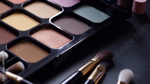 Makeup palette. Illustration AI Generative.