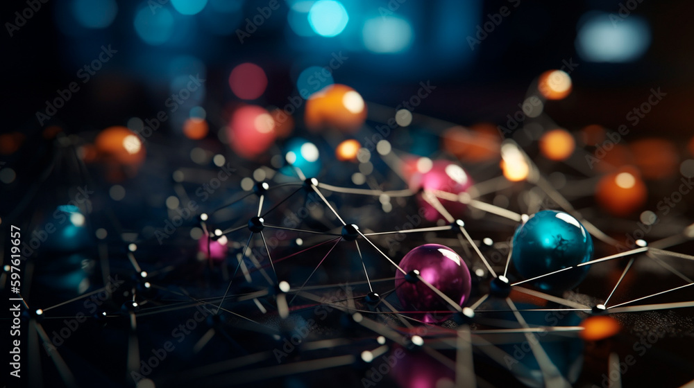 Social network connection concept. Generative AI Social network connection concept. Generative AI