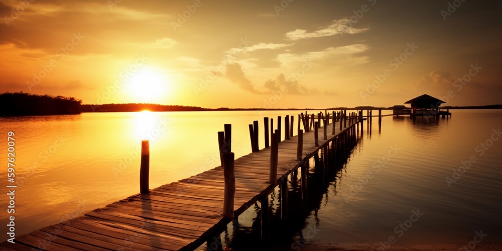 Fototapeta premium sunset at the pier