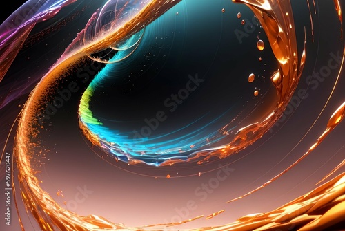 Wallpaper Abstract organic curve wave in motion. AI Generative