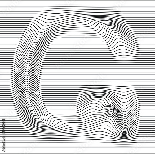 letter alphabet illusion with lines waves © umar